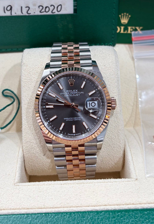Rolex Datejust 36 – 126231 (2020) Slate Dial – Two-Tone Rose gold  – Full Set