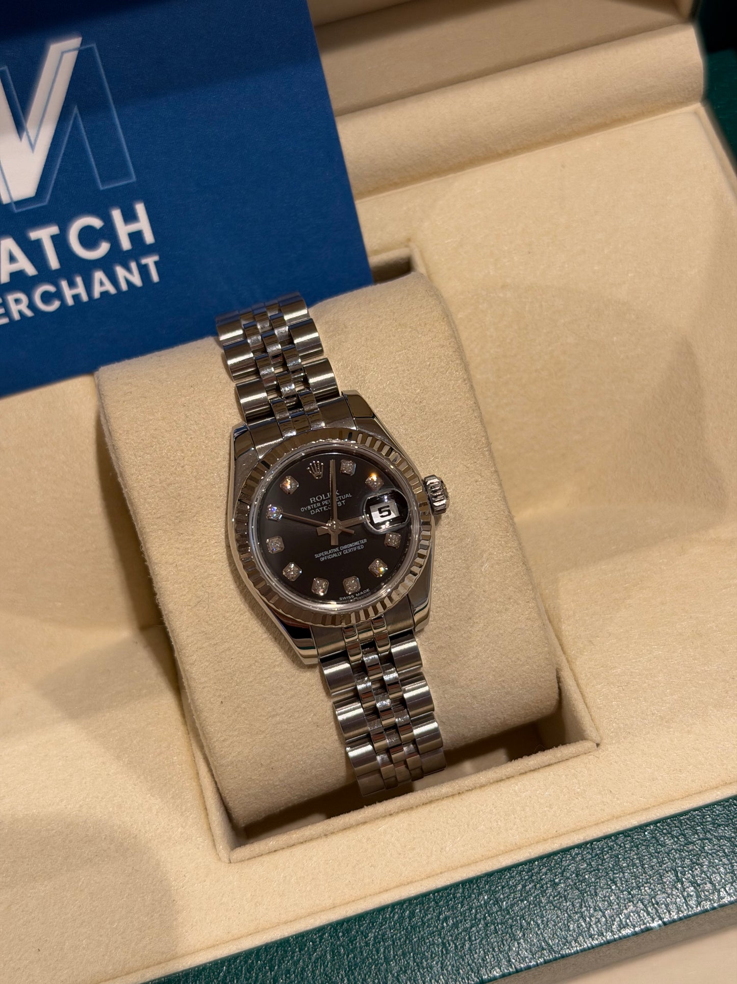 Rolex Lady-Datejust 26mm Black Diamond Dial | Ref. 179174 | 2010 | Full Set