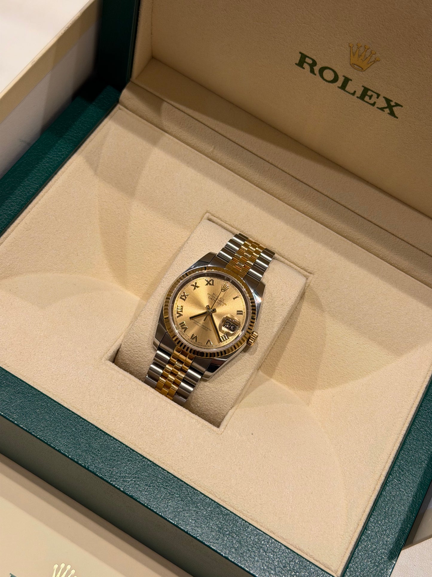 Rolex Datejust 36mm Two-Tone – Champagne Roman Dial – Ref. 116233