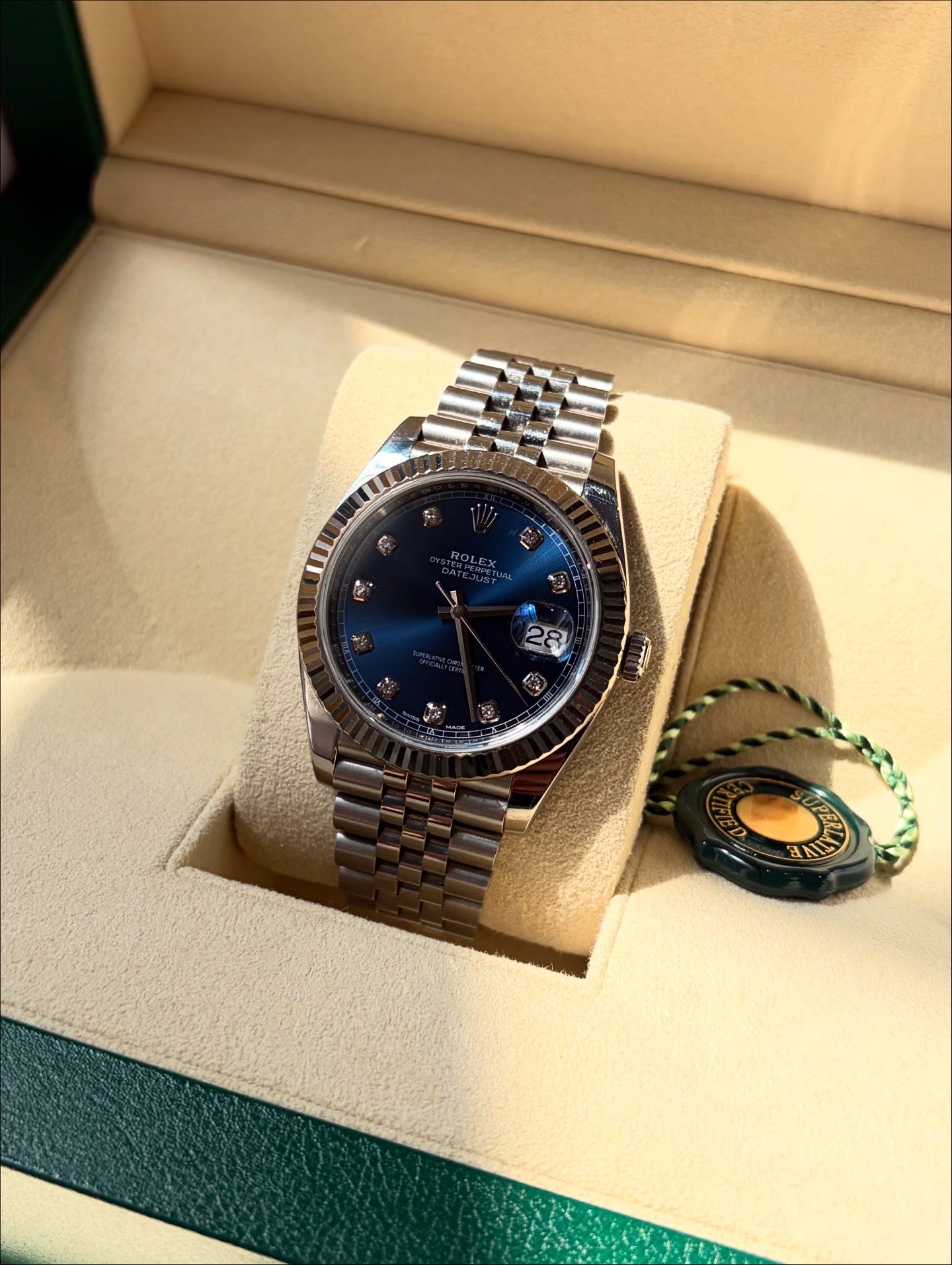Rolex Datejust 41 – 126334 (2022) Blue Diamond Dial – Full Set