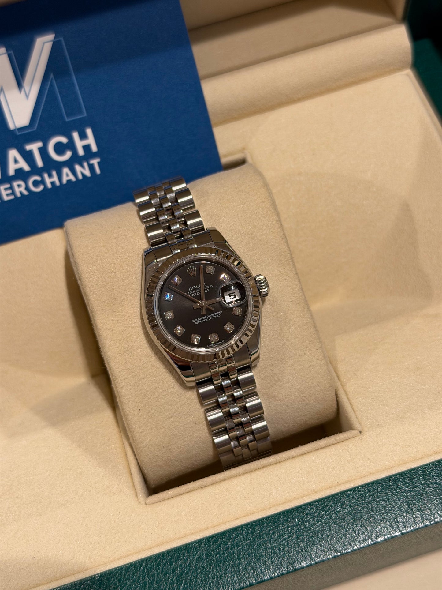 Rolex Lady-Datejust 26mm Black Diamond Dial | Ref. 179174 | 2010 | Full Set